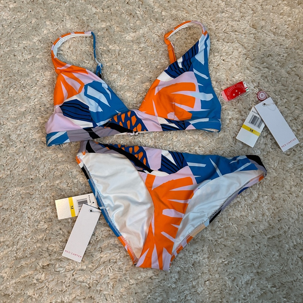 Red Carter two piece printed bikini - Medium